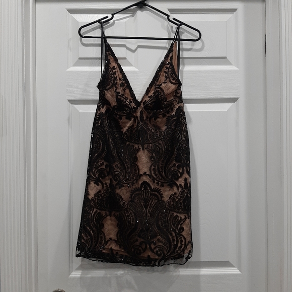 Free People Shimmers Night Mini Dress Size 10 - Picture 2 of 7